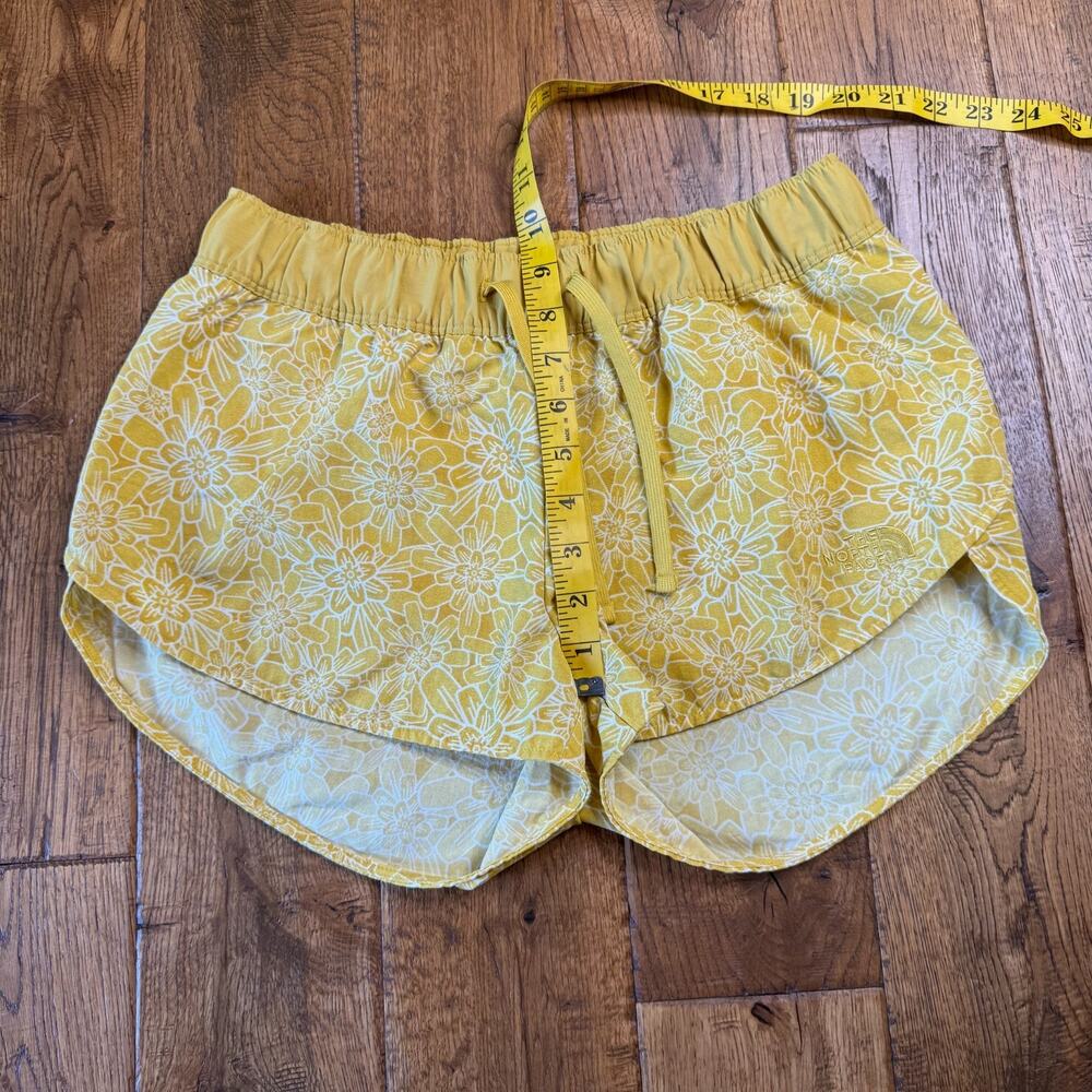 The North Face Womens Class V Mini Floral Print Yellow Nylon Athletic Shorts S - Picture 4 of 6